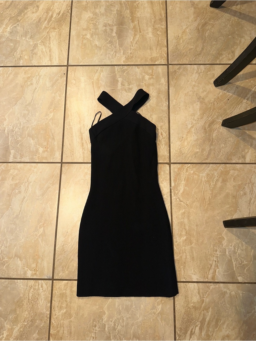 Black  Aritzia Babaton Sculpt Knit Criss Cross Dress Size S